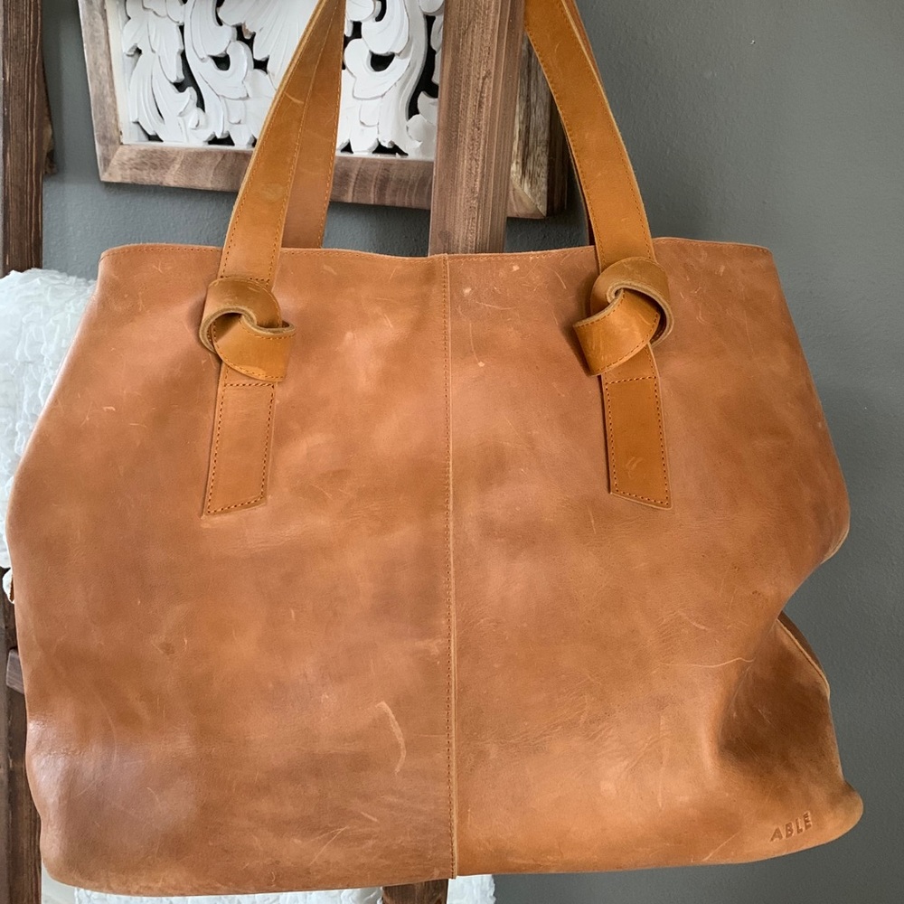ABLE Leather Rachel Utility Tote Bag